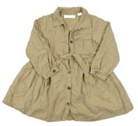 Béžové košilové šaty s páskem Zara 