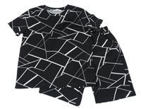 2set - Černo-bílé vzorované tričko Shein