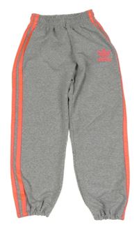 Šedé melírované tepláky s logem Adidas