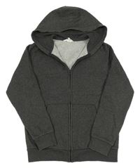Tmavošedá propínací mikina s kapucí H&M