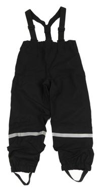 Černé šusťákové nepromokavé kalhoty s kšandami H&M