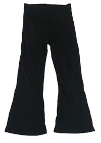 Černé žebrované flare kalhoty George