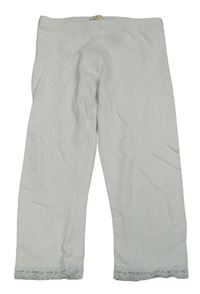 Bílé capri legíny s krajkou H&M