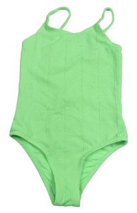 Zelené žebrované jednodílné plavky PRIMARK