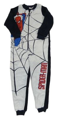 Tmavomodro-šedá plyšová kombinéza se Spider-manem MARVEL