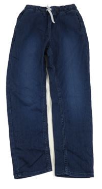 Tmavomodré PULL ON teplákové rifle H&M