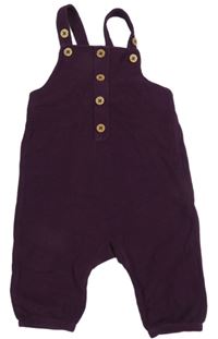 Švestkové žebrované laclové tepláky Topomini