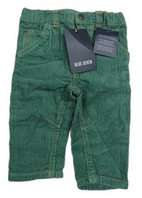 Nové - tmavozelené manšestráky BLUE SEVEN