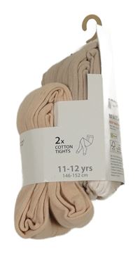 Nové - 2x - Žebrované punčocháče - Světlepudrové, světlebéžové PEPCO