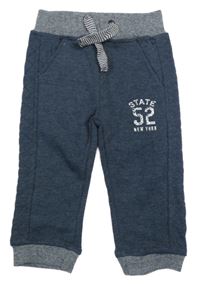 Tmavomodré melírované tepláky s číslem a nápisy St. Bernard