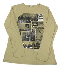 Béžové triko s potiskem Chapter Young