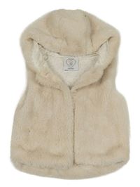 Smetanová kožešinová podšitá vesta s kapucí PRIMARK