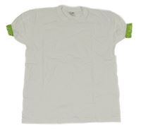 Bílé tričko se zelenými volánky s puntíky FRUIt of the LOOM