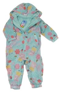 Nové - světlemodrá šusťáková jarní kombinéza s Peppa Pig a kapucí 