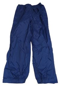 Tmavomodré kostkované šusťákové nepromokavé kalhoty L.L. Bean