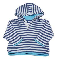 Tmavomodro-bílá pruhovaná mikina s kapucí M&S