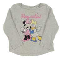 Světlešedé melírované triko s Minnie a Daisy H&M