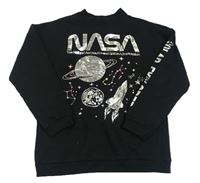 Černá mikina s planetami a raketou - NASA Pep&Co