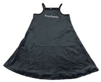 Černé třpytivé sametové šaty s nápisem Juicy Couture