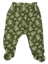 Khaki polodupky s listy