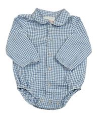 Modro-bílé kostkované košilové body Zara