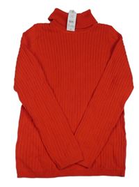 Nové - Červený žebrovaný svetrový rolák George