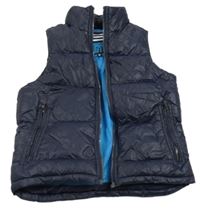 Tmavomodrá šusťáková zateplená vesta