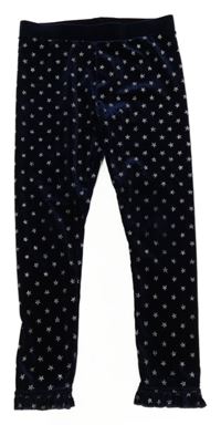 Tmavomodré sametové legíny s hvězdami Primark