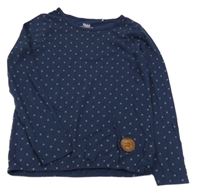 Tmavomodré vzorované triko s nášivkou Yigga