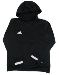 Černá sportovní funkční mikina s logem a kapucí Adidas