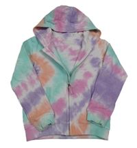 Barevná batikovaná propínací mikina s kapucí Nutmeg