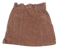 Starorůžová manšestrová sukně George