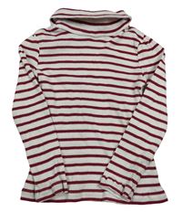 Bílo-vínový pruhovaný žebrovaný rolák Tu