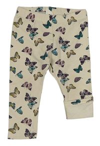 Béžové teplé legíny s motýly H&M