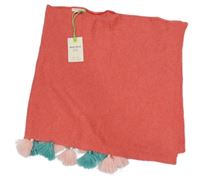 Nové - Červené vlněné pončo s třásněmi White Stuff