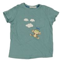 Zelené tričko s opicí a kapsou Impidimpi