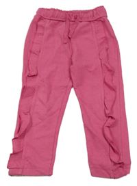 Fuchsiové melírované tepláky s volánky Topolino