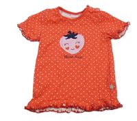 Červená tunika se srdíčky a jahodou Liegelind