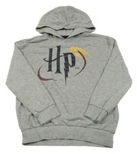 Šedá melírovaná mikina s potiskem a kapucí - Harry Potter