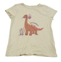 Béžové tričko s dinosaurem Topolino
