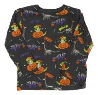 Antracitové triko s dinosaury a dýněmi Primark
