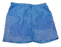 Modré vzorované šusťákové kraťasy