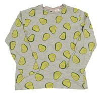 Šedé melírované triko s avokády H&M
