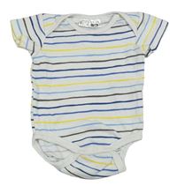 Bílo-modro-žluté pruhované body Ergee