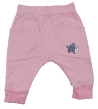 Růžové baggy tepláky s hvězdou z flitrů