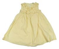 Světležluté šaty s 3D kvítky zn. Pep&Co