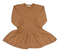 Hnědé úpletové třpytivé šaty H&M