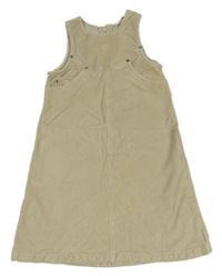 Světlebéžové manšestrové šaty 