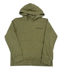 Khaki mikina s logem a kapucí Jack & Jones
