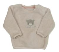 Světlerůžová plyšová mikina s medvědem Nutmeg